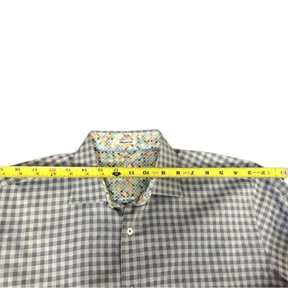 Unique Bugatchi Uomo Shirt. Mens M. Lg Sleeve. Button Up. Flip Cuff. Shaped Fit - Picture 5 of 10